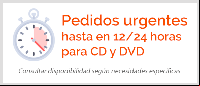 Pedidos urgentes para impresión de CDs y DVDs